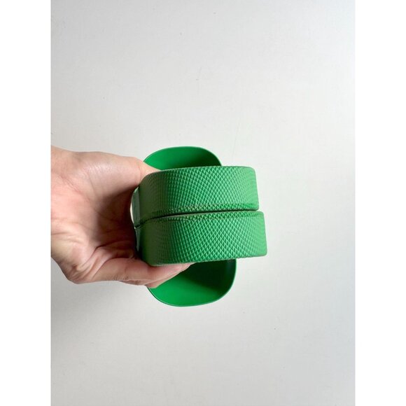 BOTTEGA VENETA Parakeet Green Rubber Intrecciato Pool Slides Sandals, Size 37 - Picture 14 of 16